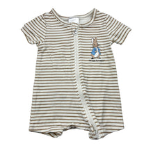 Load image into Gallery viewer, Unisex Beatrix Potter, Peter Rabbit stretchy zip romper, EUC, size 000,  