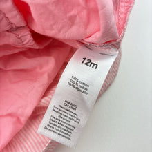 Load image into Gallery viewer, Girls Carters, pink &amp; white cotton romper dress, GUC, size 12 months,  