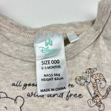 Load image into Gallery viewer, Unisex Disney, Winnie the Pooh cotton bodysuit / romper, EUC, size 000,  