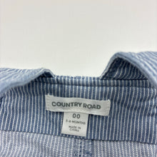 Load image into Gallery viewer, Unisex Country Road, striped cotton overalls / shortalls, EUC, size 00,  