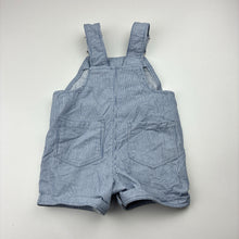 Load image into Gallery viewer, Unisex Country Road, striped cotton overalls / shortalls, EUC, size 00,  