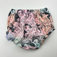 Load image into Gallery viewer, Girls Peter Alexander, Disney Princess bloomers / nappy cover, wash fade &amp; pilling, FUC, size 0,  