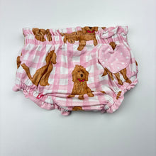 Load image into Gallery viewer, Girls Peter Alexander, bloomers / nappy cover, dogs, wash fade, FUC, size 0,  