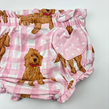 Load image into Gallery viewer, Girls Peter Alexander, bloomers / nappy cover, dogs, wash fade, FUC, size 0,  