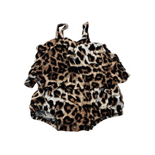 Load image into Gallery viewer, Girls Bardot Junior, viscose leopard print summer romper, EUC, size 000,  
