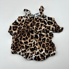 Load image into Gallery viewer, Girls Bardot Junior, viscose leopard print summer romper, EUC, size 000,  