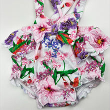 Load image into Gallery viewer, Girls KIDDING AROUND, floral suspender shorts, elasticated, GUC, size 000,  