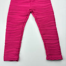 Load image into Gallery viewer, Girls La Sienna Couture, pink textured leggings, elasticated, Inside leg: 30cm, FUC, size 2,  