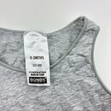 Load image into Gallery viewer, Unisex Bonds, grey stretchy singletsuit romper, EUC, size 000,  