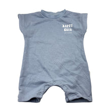 Load image into Gallery viewer, Unisex soll. the label, blue romper, EUC, size 0,  