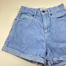 Load image into Gallery viewer, Girls GHANDA, blue corduroy cotton shorts, W: 31cm across, GUC, size 12-13,  
