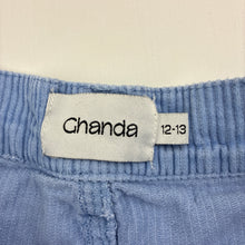 Load image into Gallery viewer, Girls GHANDA, blue corduroy cotton shorts, W: 31cm across, GUC, size 12-13,  