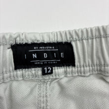 Load image into Gallery viewer, Boys Indie, knit denim shorts, elasticated, light marks front left cuff, FUC, size 12,  