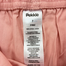 Load image into Gallery viewer, Girls Pekkle, pink lightweight cotton shorts, elasticated, EUC, size 7,  