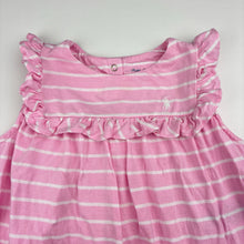 Load image into Gallery viewer, Girls Ralph Lauren, pink &amp; white stripe cotton dress, light marks, FUC, size 2, L: 48cm