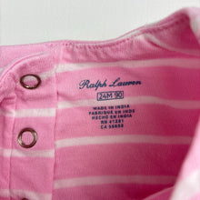 Load image into Gallery viewer, Girls Ralph Lauren, pink &amp; white stripe cotton dress, light marks, FUC, size 2, L: 48cm