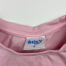 Load image into Gallery viewer, Girls Bluey, pink cotton tee / top, GUC, size 4,  