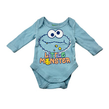 Load image into Gallery viewer, Unisex Seasame Street, Cookie Monster cotton bodysuit / romper, EUC, size 0000,  