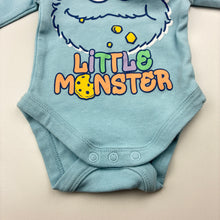 Load image into Gallery viewer, Unisex Seasame Street, Cookie Monster cotton bodysuit / romper, EUC, size 0000,  