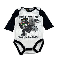 Load image into Gallery viewer, Unisex NRL Supporter, Penrith Panthers cotton bodysuit / romper, EUC, size 000,  