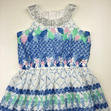 Load image into Gallery viewer, Girls Tutus &amp; Tambourines, lined lightweight maxi dress, mermaids, GUC, size 8, L: 95cm