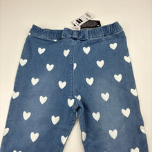 Load image into Gallery viewer, Girls DUNNES STORES, stretch knit denim pants, elasticated, Inside leg: 27.5cm, NEW, size 2,  