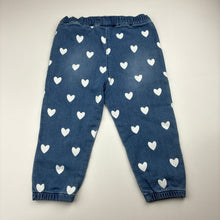 Load image into Gallery viewer, Girls DUNNES STORES, stretch knit denim pants, elasticated, Inside leg: 27.5cm, NEW, size 2,  