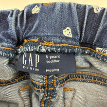 Load image into Gallery viewer, Girls GAP, stretch denim leggings / jeggings, elasticated, Inside leg: 40cm, GUC, size 5,  
