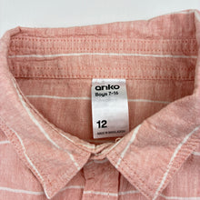 Load image into Gallery viewer, Boys Anko, linen / cotton short sleeve shirt, EUC, size 12,  