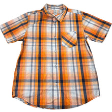 Load image into Gallery viewer, Boys Urban Supply, orange check lightweight cotton short sleeve shirt, EUC, size 12,  