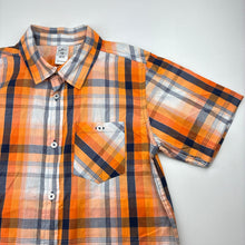 Load image into Gallery viewer, Boys Urban Supply, orange check lightweight cotton short sleeve shirt, EUC, size 12,  