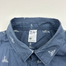Load image into Gallery viewer, Boys Anko, cotton short sleeve shirt, boats, GUC, size 12,  