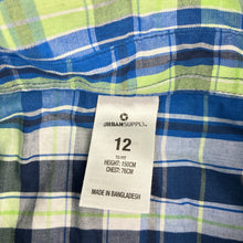 Load image into Gallery viewer, Boys Urban Supply, checked lightweight cotton short sleeve shirt, EUC, size 12,  