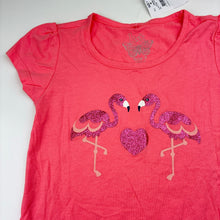 Load image into Gallery viewer, Girls H&amp;T, pink cotton tee / top, flamingos, NEW, size 7,  