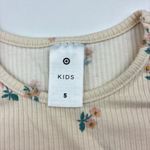 Load image into Gallery viewer, Girls Target, ribbed floral long sleeve top, GUC, size 5,  