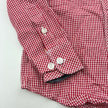 Load image into Gallery viewer, Boys HOPSCOTCH, red gingham cotton long sleeve shirt, EUC, size 2,  