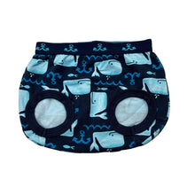 Load image into Gallery viewer, Unisex Dymples, stretchy shorts / nappy cover, whales, EUC, size 00,  