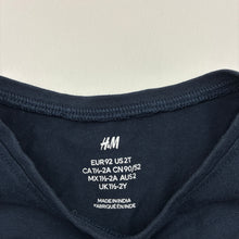 Load image into Gallery viewer, Unisex H&amp;M, navy stretchy long sleeve tee / top, EUC, size 2,  