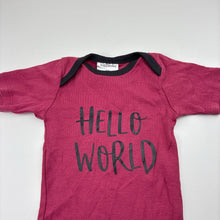 Load image into Gallery viewer, Unisex Higgledee, organic cotton bodysuit / romper, EUC, size 0,  