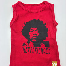 Load image into Gallery viewer, Unisex BandiKoot, Jimi Hendrix red cotton singlet top, GUC, size 000,  