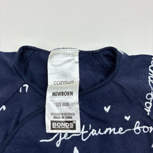 Load image into Gallery viewer, Unisex Bonds, stretchy cozysuit coverall / romper, GUC, size 0000,  