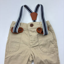 Load image into Gallery viewer, Boys Peter Morrissey, stretch cotton pants, elasticated, braces, EUC, size 000,  