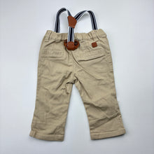 Load image into Gallery viewer, Boys Peter Morrissey, stretch cotton pants, elasticated, braces, EUC, size 000,  