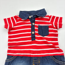 Load image into Gallery viewer, Boys Bonds, cotton polo romper, GUC, size 000,  