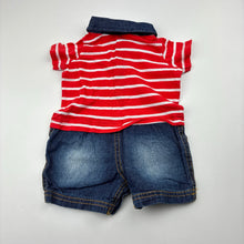Load image into Gallery viewer, Boys Bonds, cotton polo romper, GUC, size 000,  