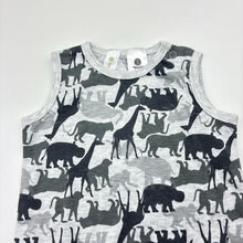 Load image into Gallery viewer, Boys Dymples, soft feel romper, jungle animals, EUC, size 000,  