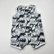 Load image into Gallery viewer, Boys Dymples, soft feel romper, jungle animals, EUC, size 000,  