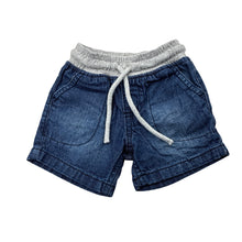 Load image into Gallery viewer, Boys Target, blue denim shorts, elasticated, GUC, size 000,  