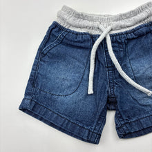 Load image into Gallery viewer, Boys Target, blue denim shorts, elasticated, GUC, size 000,  
