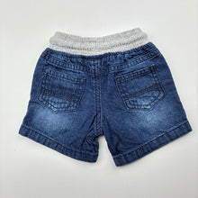 Load image into Gallery viewer, Boys Target, blue denim shorts, elasticated, GUC, size 000,  